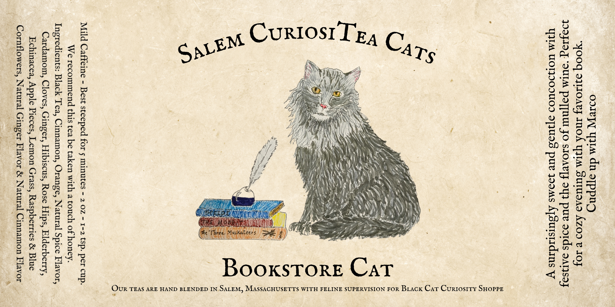 CuriosiTea Bookstore Cat Tea 2oz